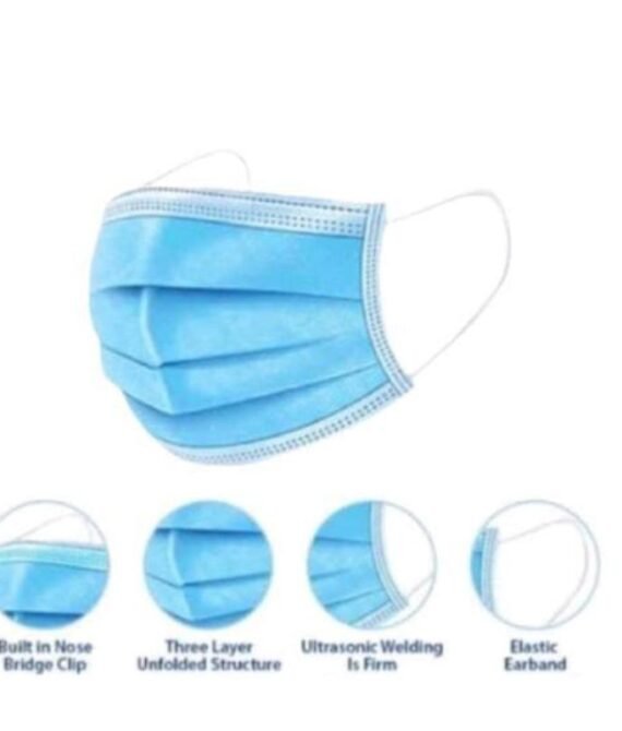 Masker Disposable 3ply Earloop1box Isi 50pcs Warna Biru Setara Dengan Masker Medis