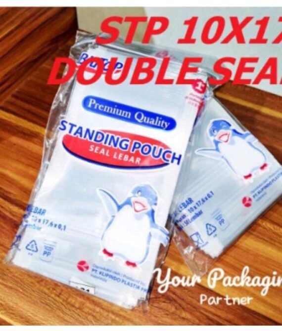 ( Ecer 1 Pcs ) Standing Pouch 10×17 Stp Double Seal / Kemasan Plastik Berdiri Klip Tebal Isi 50 Pcs By Klipindo