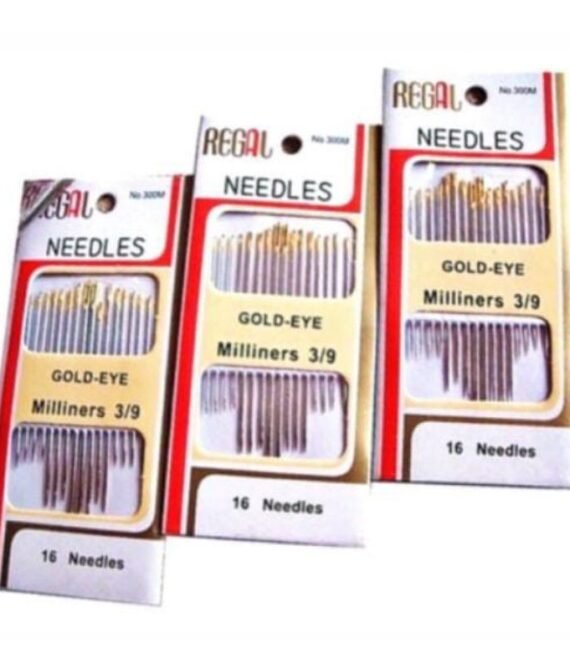 Jarum Jahit Tangan Regal Gold Eye Miliners 3/9 Isi 16pcs