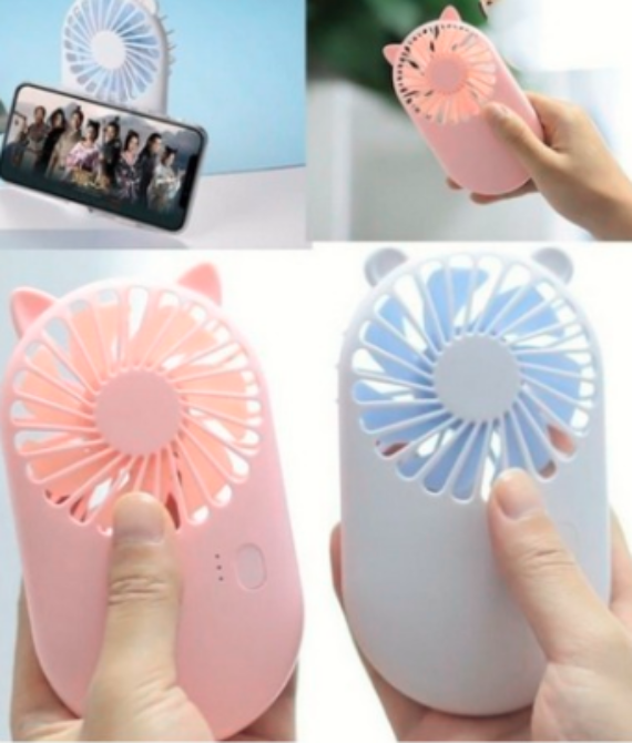 Dhio – Kipas Angin Portable 2 In 1 / Kipas Angin Cute Pocket / Mini Fan Usb Cooling / Fan Desktop Hand Held