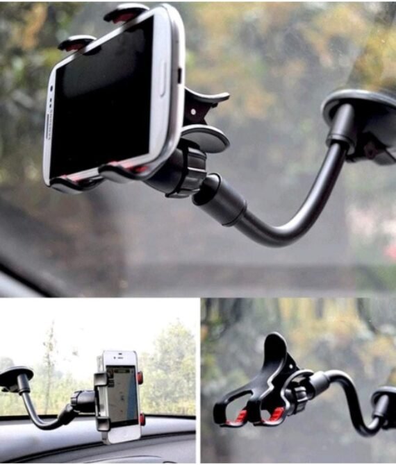 Soft Tube Car Holder Mobil Jepit 4 Cakar Tempel Kaca Dashboard Gps Hp Flexible Universal Penyangga