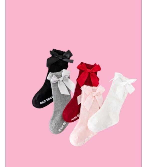 hio-Kaos Kaki Anak Panjang Kaos Kaki Bayi Model Pita Kaus Kaki Anak Perempuan Panjang Baby Socks Kids Cute Unik Anti Slip